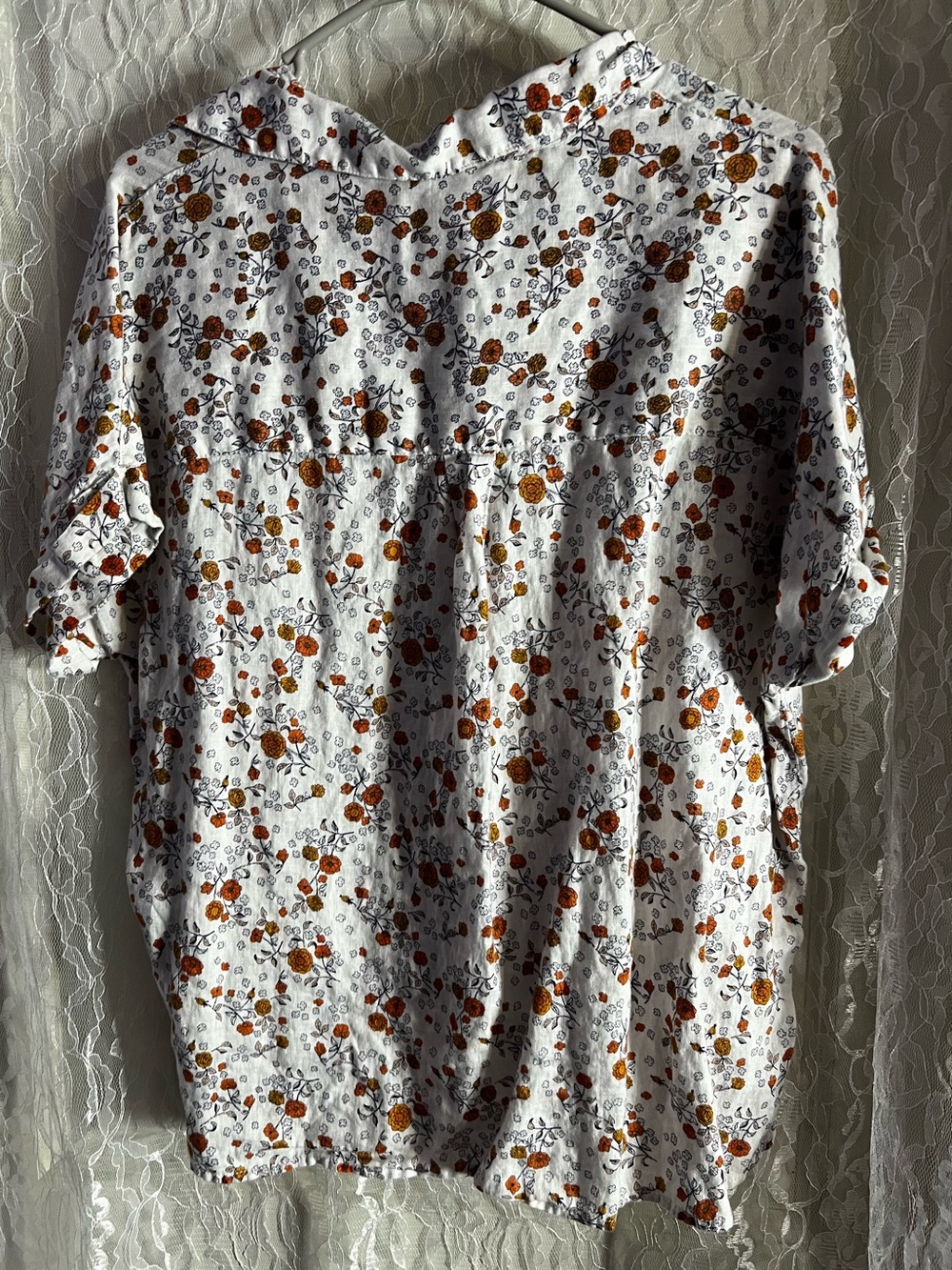 Rachel Zoe 100% Linen Floral Button Down Top Women’s Small - Picture 5 of 6